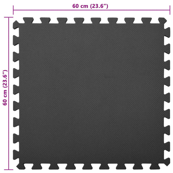 Poolbundmåtte 6 pcs Sort 2,16 ㎡ EVA skum