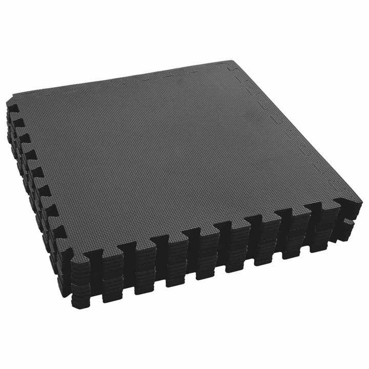 Poolbundmåtte 12 pcs Sort 4,32 ㎡ EVA skum