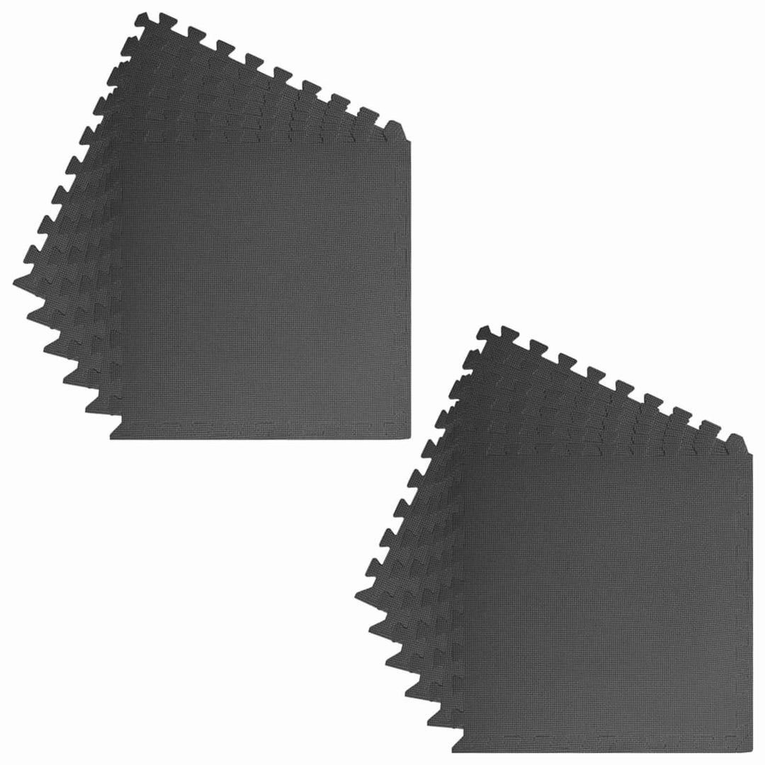 Poolbundmåtte 12 pcs Sort 4,32 ㎡ EVA skum