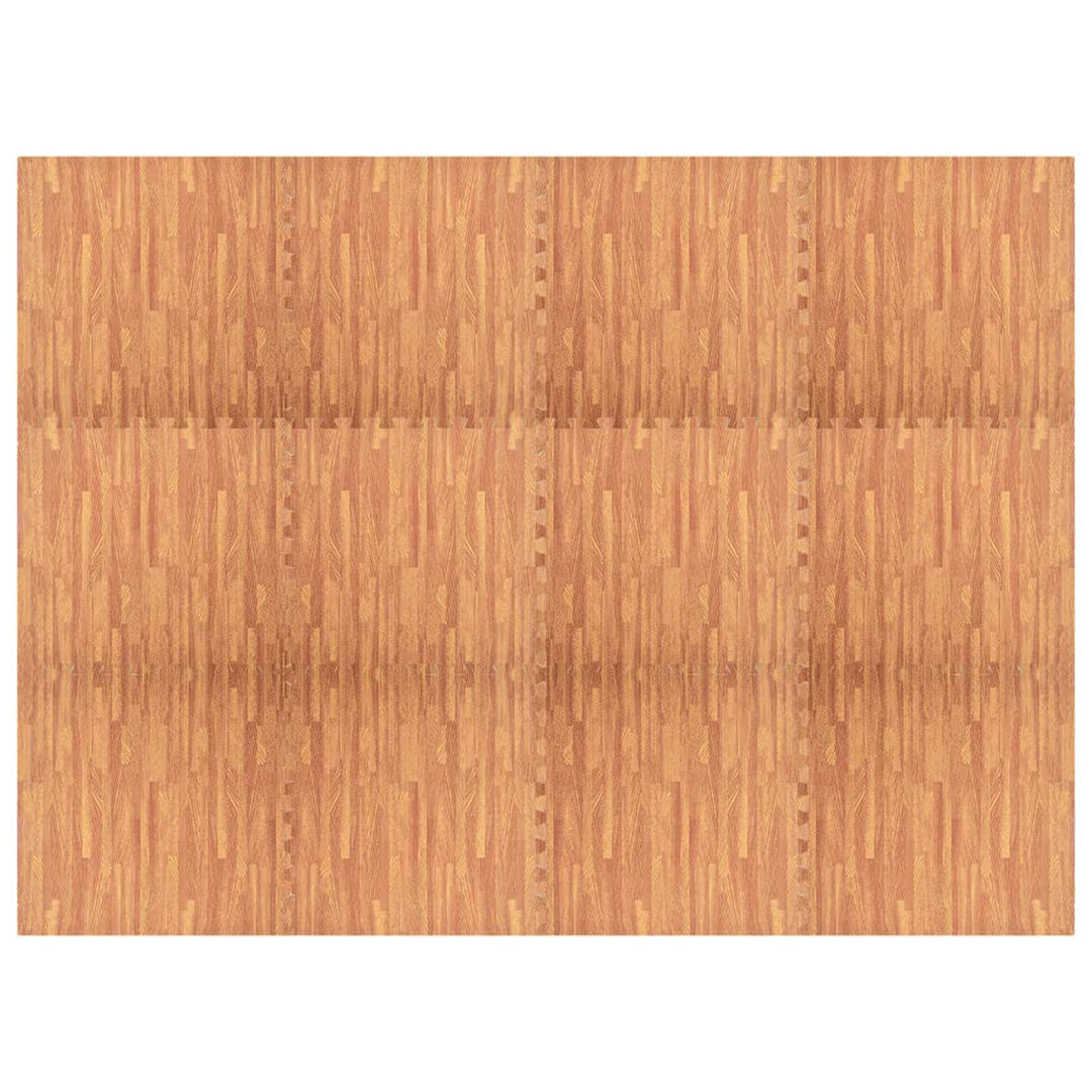 Poolbundmåtte 12 pcs træ 4,32 ㎡ EVA skum