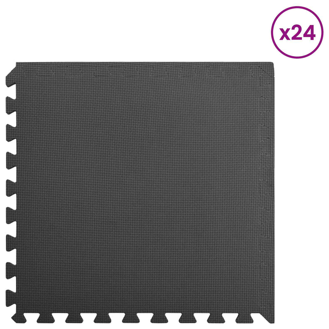 Poolbundmåtte 24 stk. Sort 8,64 ㎡ EVA skum