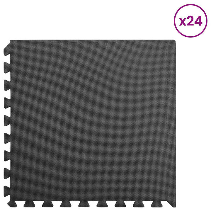 Poolbundmåtte 24 stk. Sort 8,64 ㎡ EVA skum