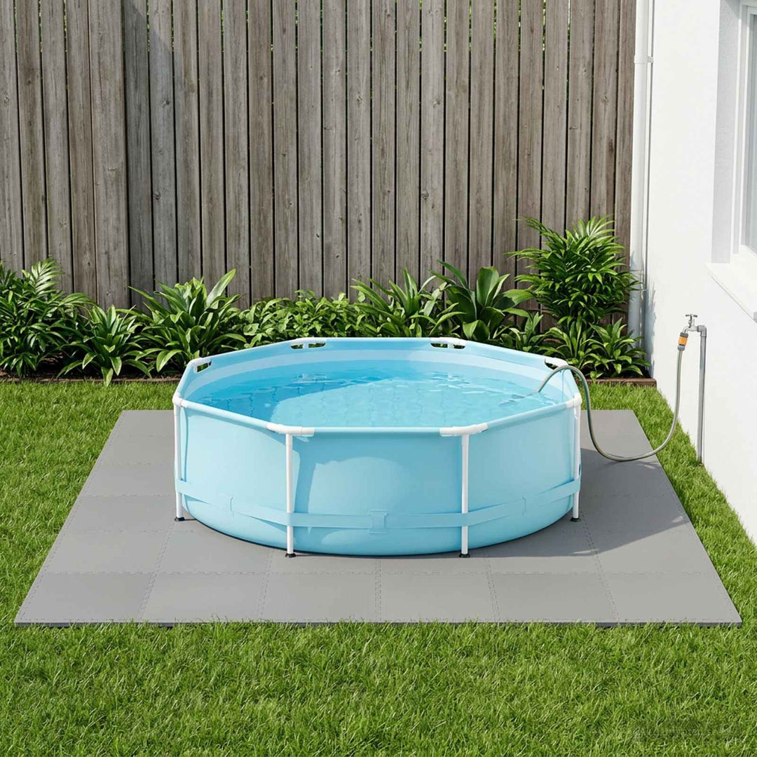 Poolbundmåtte 24 pcs Grå 8,64 m² EVA skum