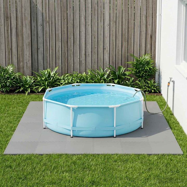Poolbundmåtte 24 pcs Grå 8,64 m² EVA skum