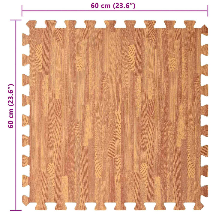 Poolbundmåtte 24 pcs træ 8,64 ㎡ EVA skum