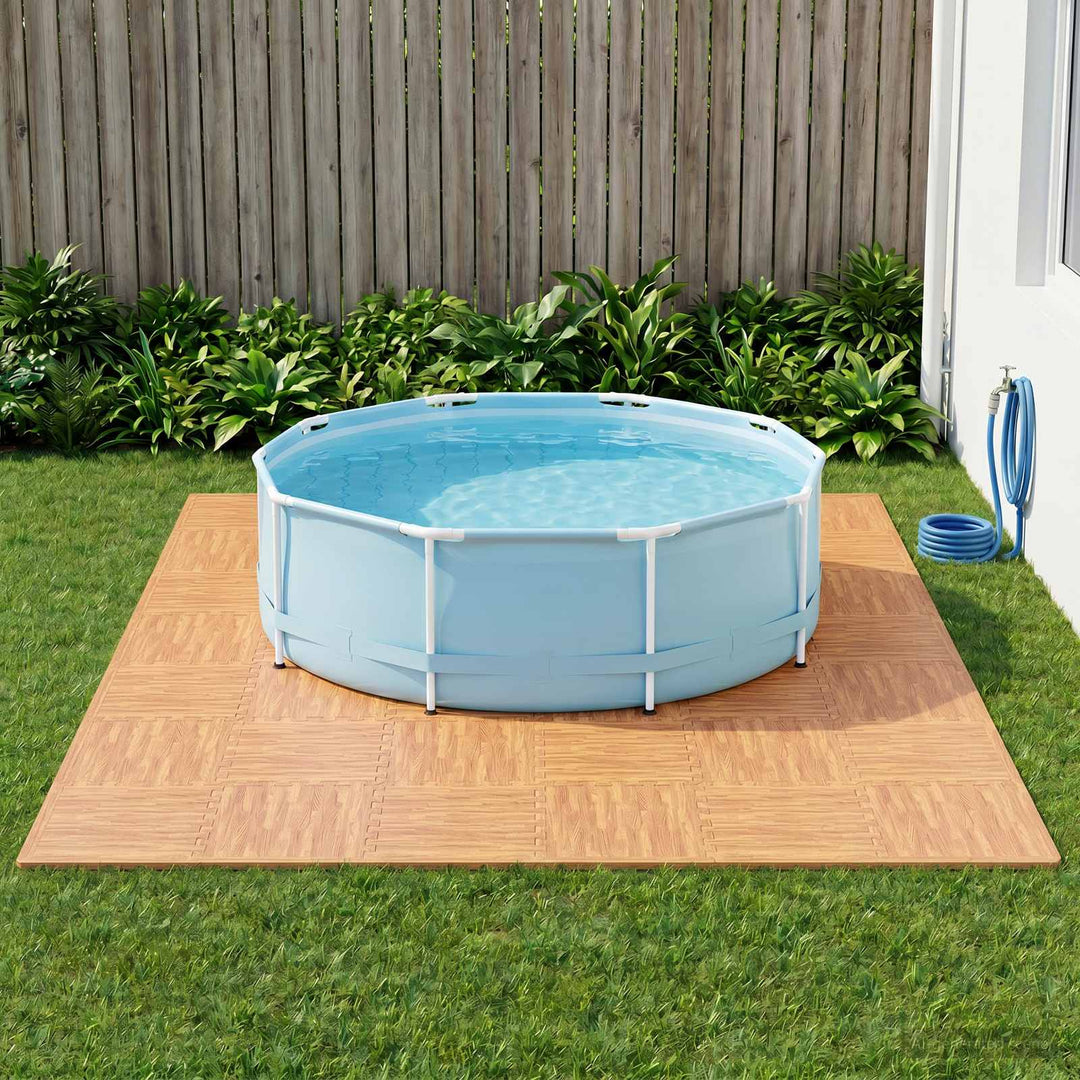Poolbundmåtte 40 pcs træ 14,4 m² EVA skum