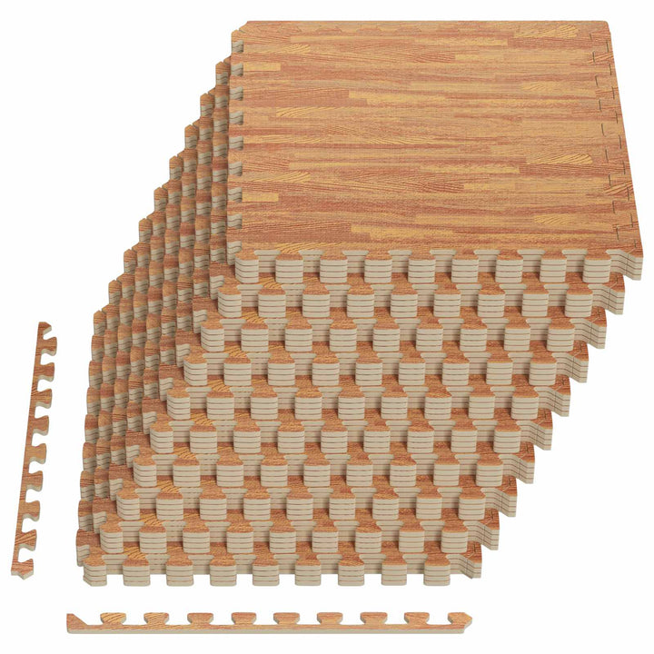 Poolbundmåtte 40 pcs træ 14,4 m² EVA skum