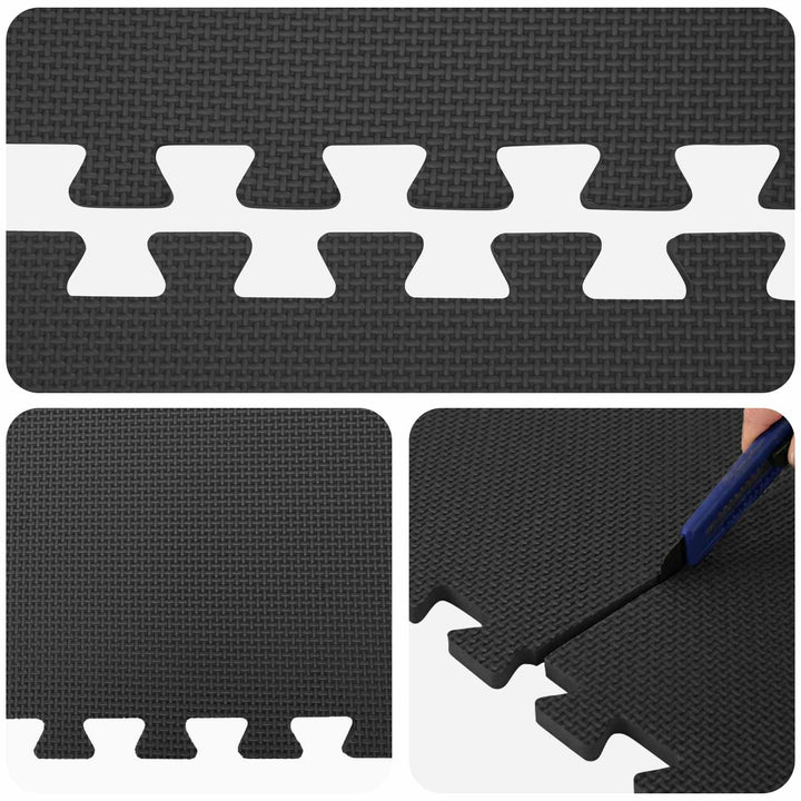 Poolbundmåtte 50 pcs Sort 18 m² EVA skum