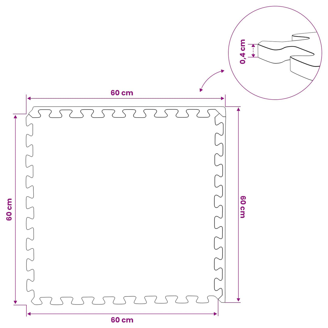 Poolbundmåtte 40 pcs Sort 14,4 m² EVA skum