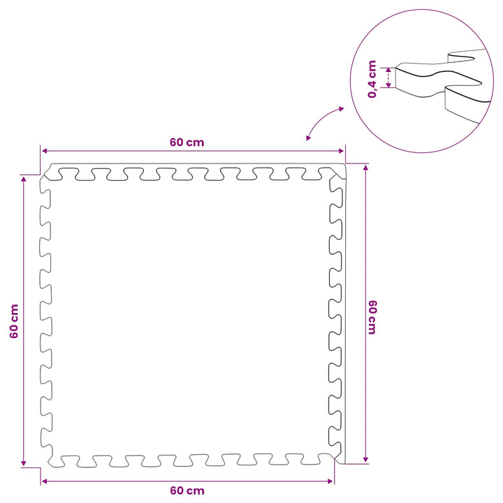 Poolbundmåtte 50 pcs Grå 18 m² EVA skum