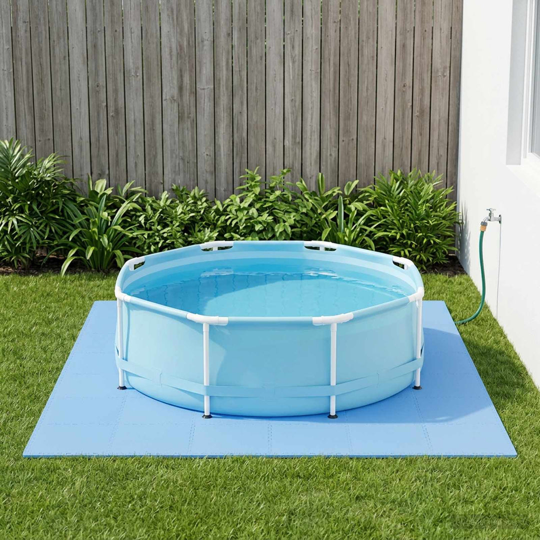 Poolbundmåtte 12 pcs Blå 4,32 m² EVA skum