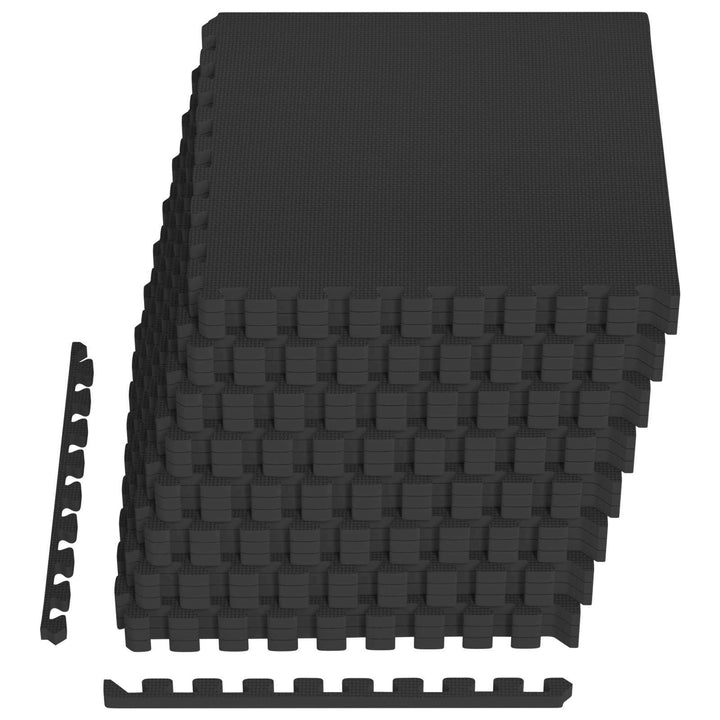 Poolbundmåtte 24 pcs Sort 8,64 m² EVA skum