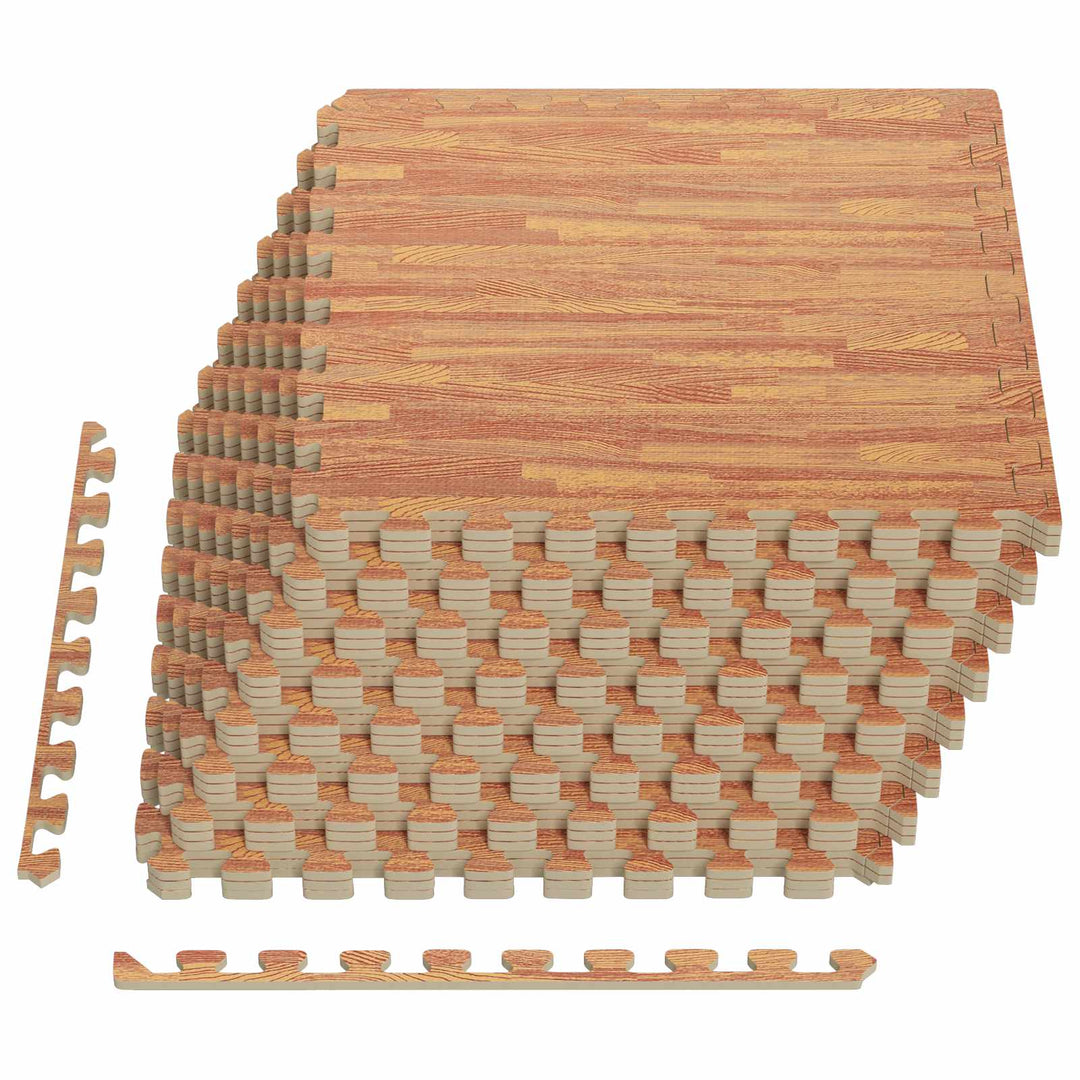 Poolbundmåtte 24 pcs træ 8,64 m² EVA skum