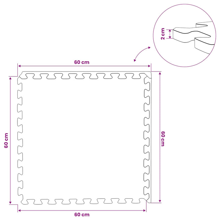 Poolbundmåtte 24 pcs træ 8,64 m² EVA skum