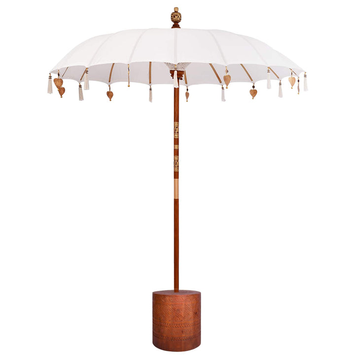 Balinesisk parasol med fod Rund 190 x 190 x 295 cm