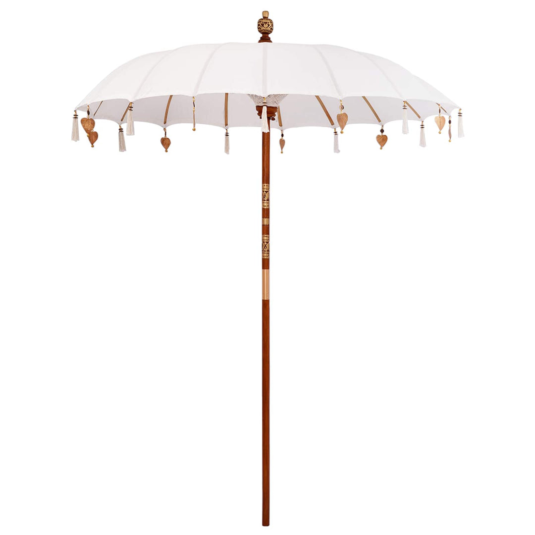 Balinesisk parasol med fod Rund 190 x 190 x 295 cm