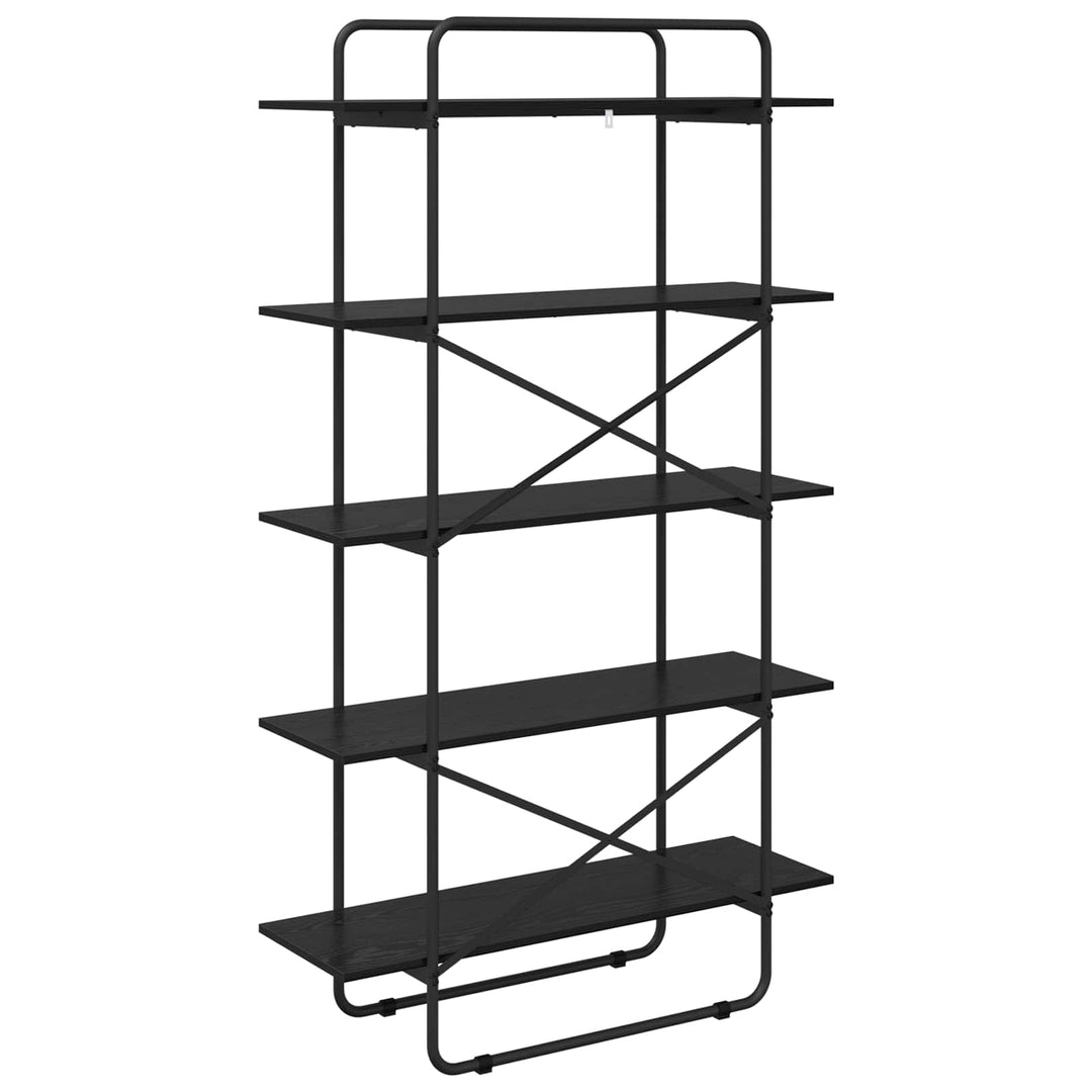 Bogreol 5 niveauer 100 x 35 x 175,5 cm Konstrueret træ Sort eg