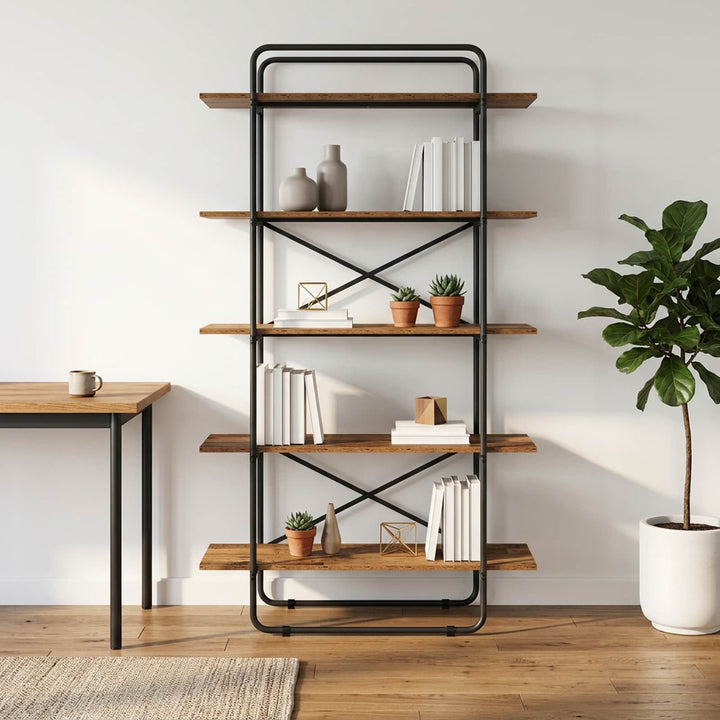 Bogreol 5 niveauer 100 x 35 x 175,5 cm PB Egetræ