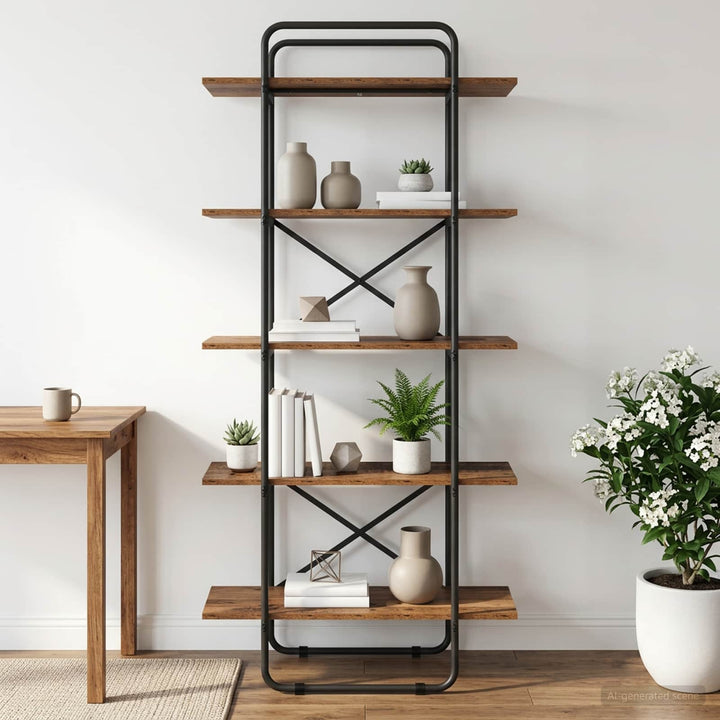 Bogreol 5 niveauer 80 x 35 x 175,5 cm PB Egetræ