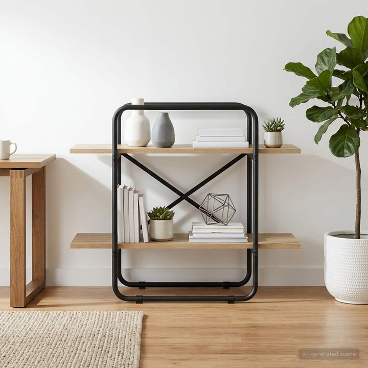 Bogreol 2 niveauer 80 x 35 x 70 cm PB Sonoma-eg