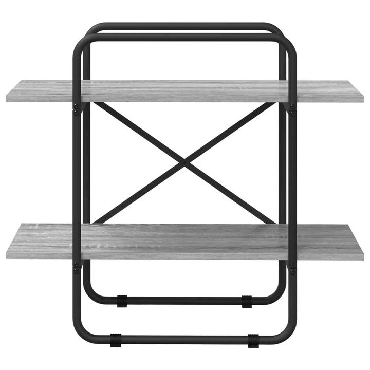 Bogreol 2 niveauer 80 x 35 x 70 cm PB Grå Sonoma