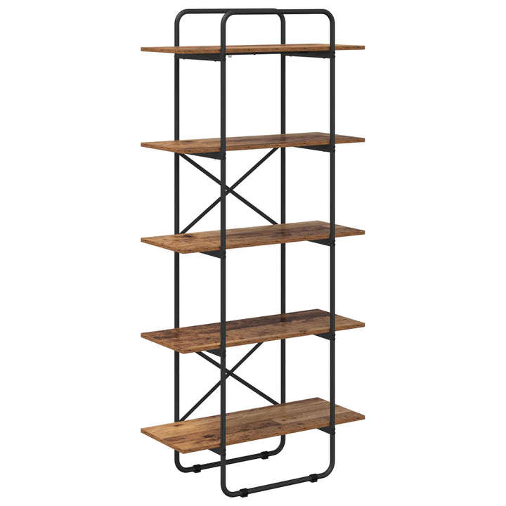 Bogreol 5 niveauer 60 x 35 x 175,5 cm PB Egetræ