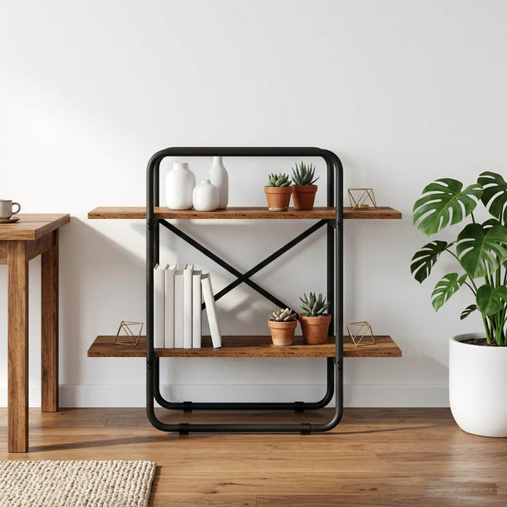 Bogreol 2 niveauer 60 x 35 x 70 cm PB Egetræ