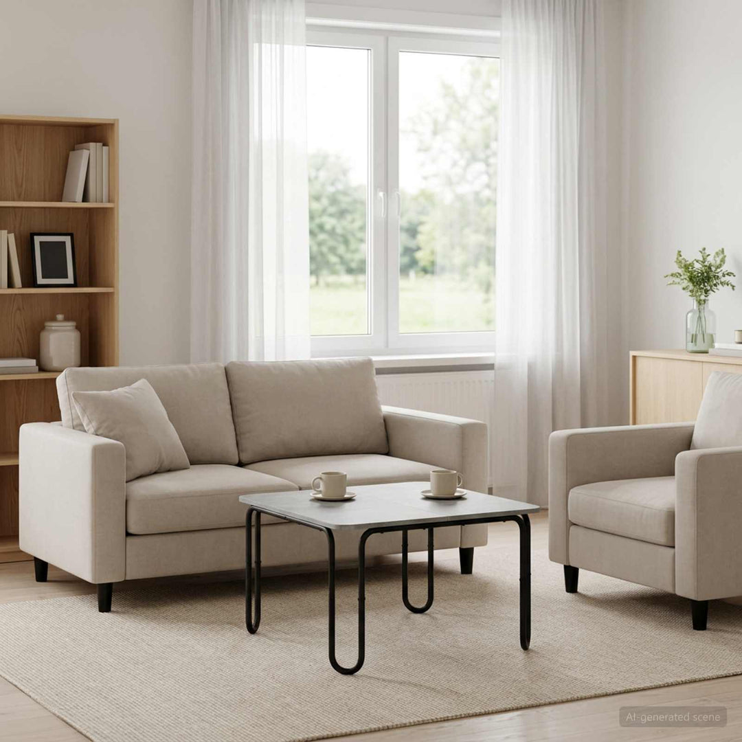 Sofabord Betongrå 59 x 59 x 45 cm Konstrueret træ