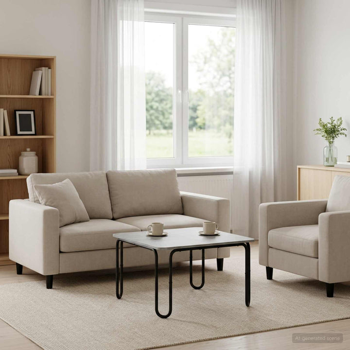 Sofabord Betongrå 59 x 59 x 45 cm Konstrueret træ