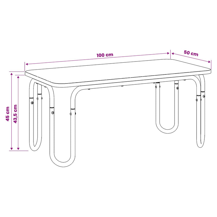 Sofabord Sort 100 x 50 x 45 cm Konstrueret træ