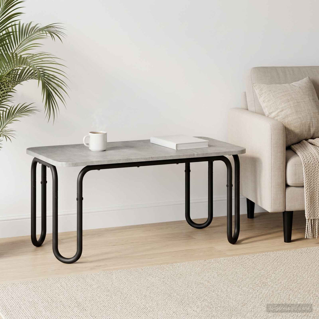 Sofabord Betongrå 100 x 50 x 45 cm Konstrueret træ