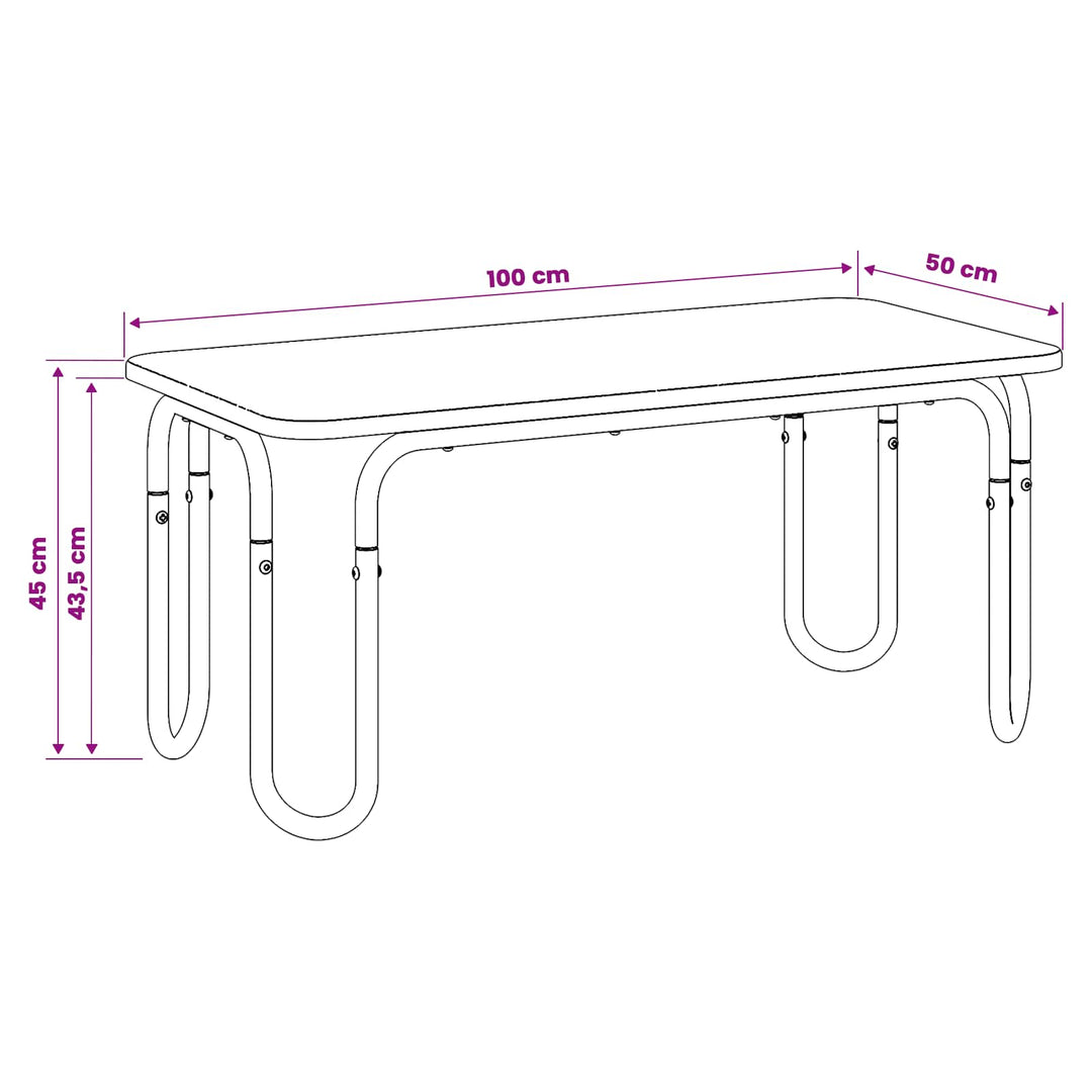Sofabord Gammelt træ 100 x 50 x 45 cm Konstrueret træ