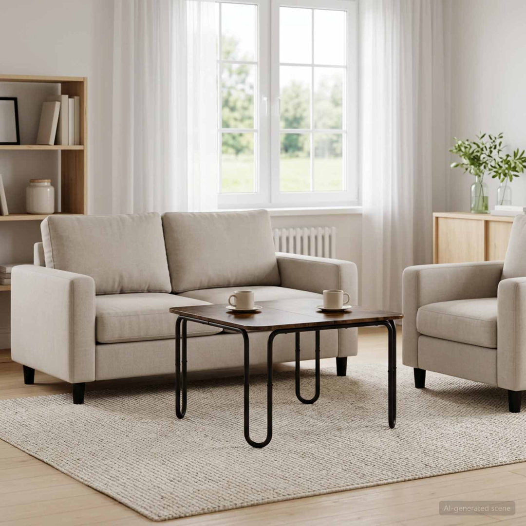 Sofabord Røget eg 79,5 x 79,5 x 45 cm Konstrueret træ