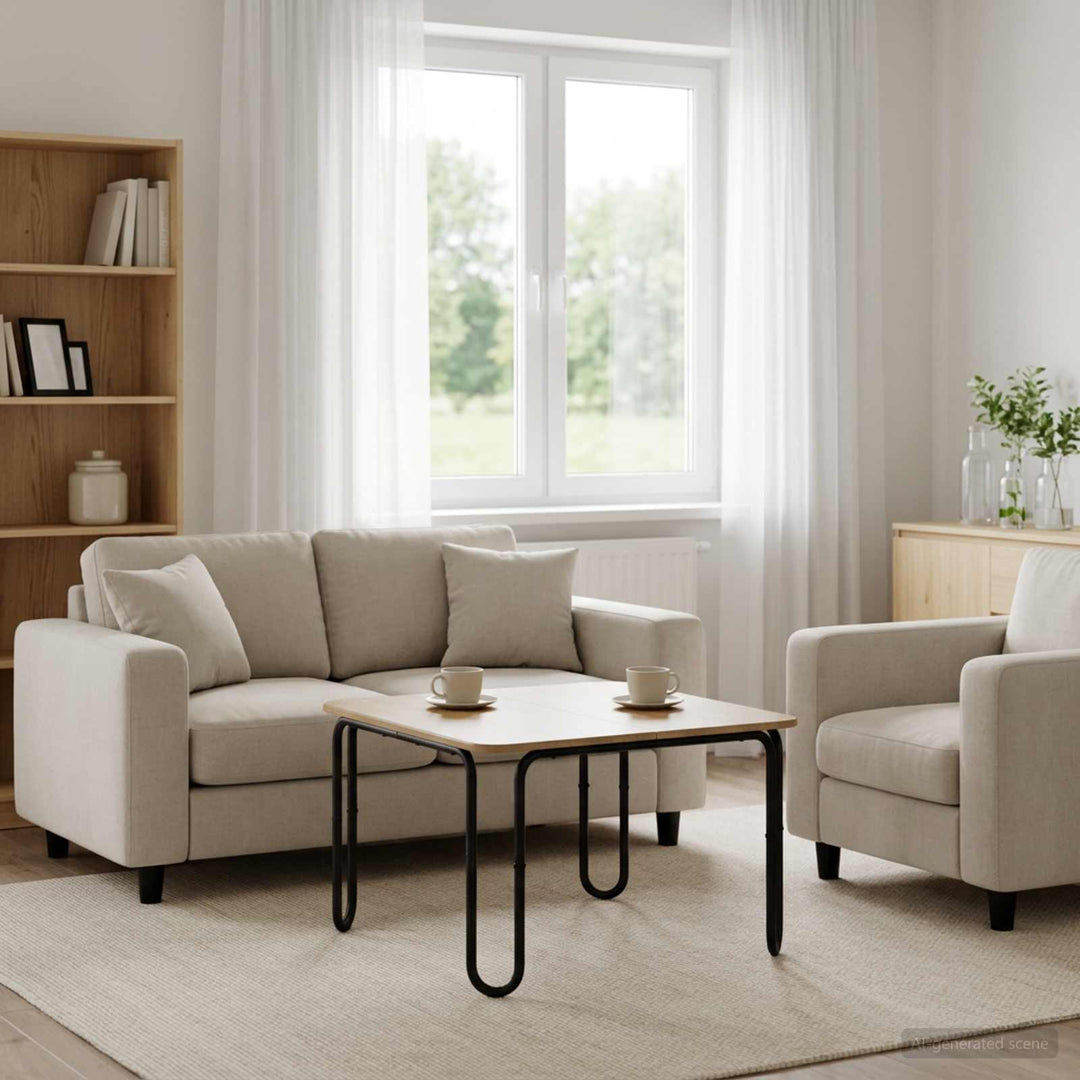 Sofabord Artisan-eg 100 x 100 x 45 cm Konstrueret træ