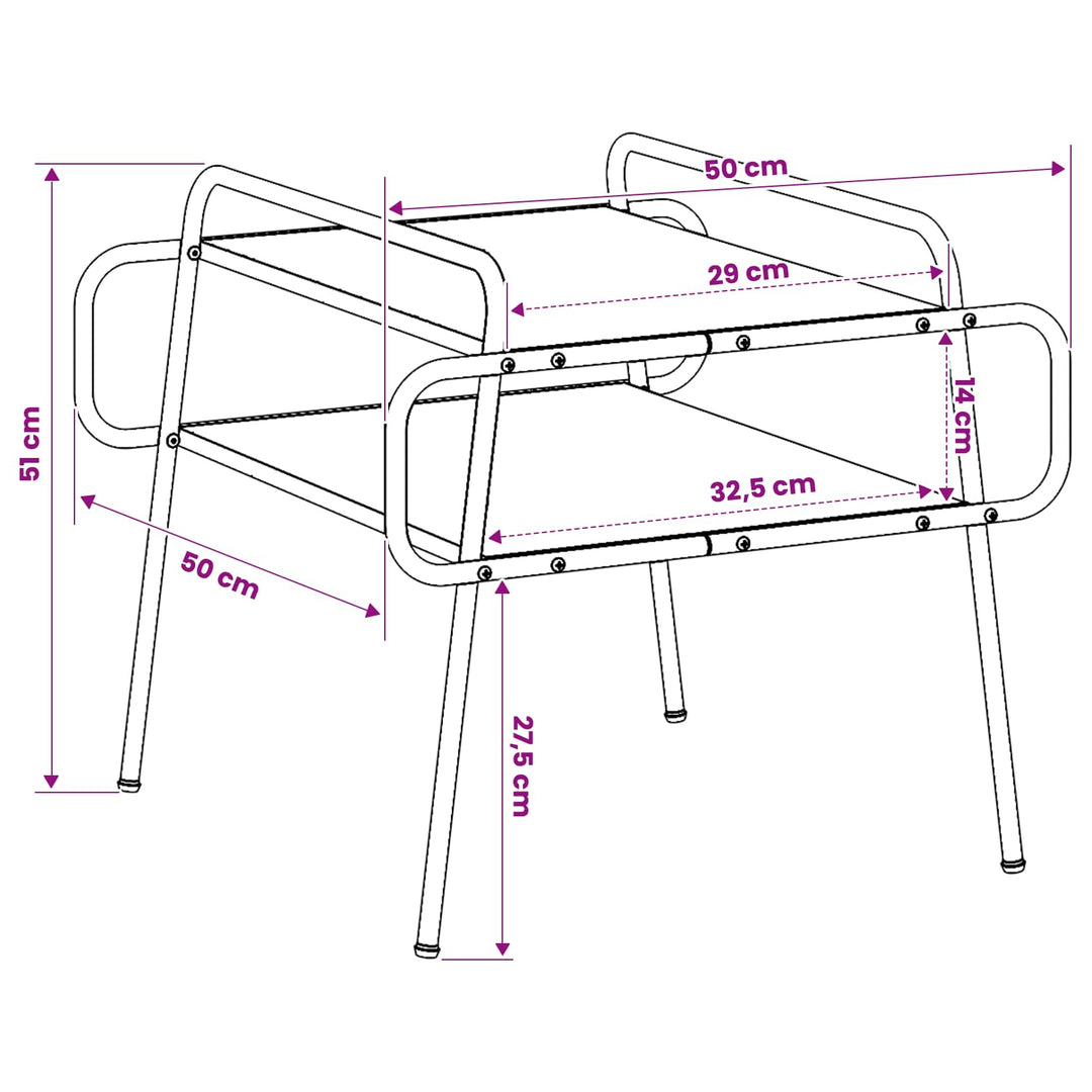 Sofabord Sonoma-eg 50 x 50 x 51 cm Konstrueret træ