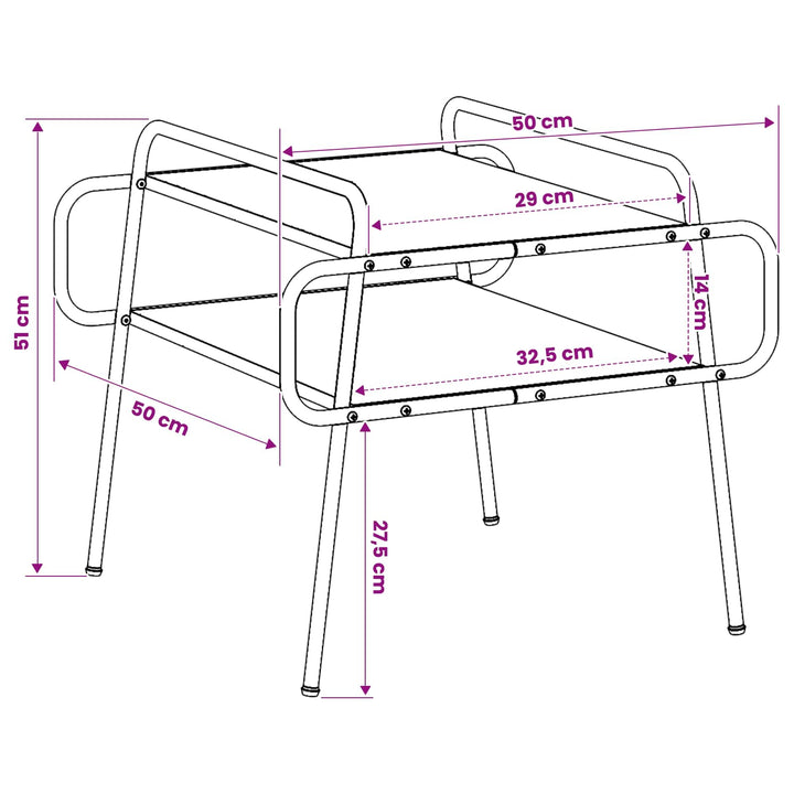 Sofabord Gammelt træ 50 x 50 x 51 cm Konstrueret træ
