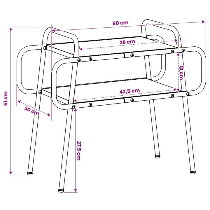 Sofabord Røget eg 60 x 30 x 51 cm Konstrueret træ