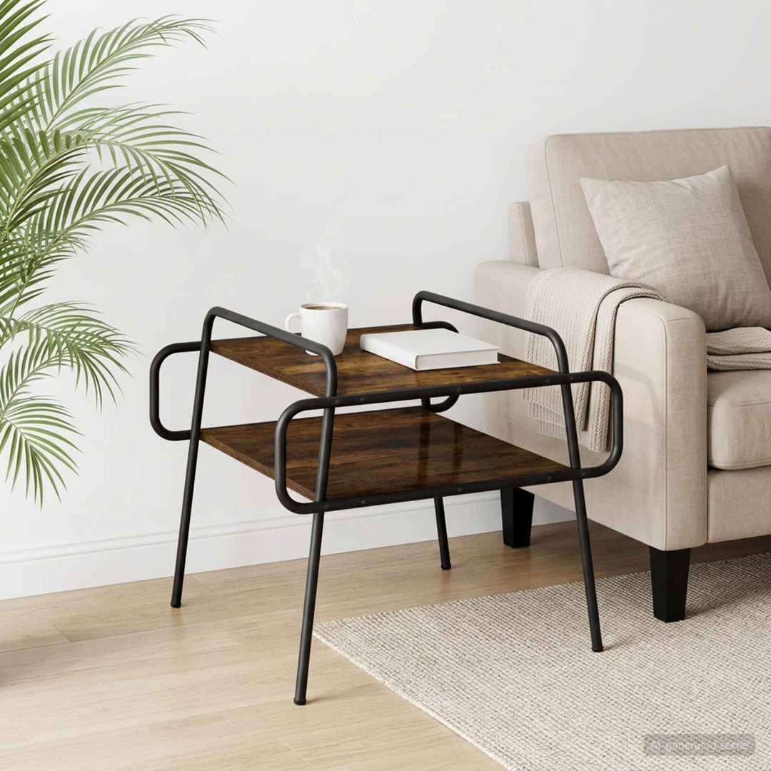 Sofabord Røget eg 60 x 60 x 51 cm Konstrueret træ