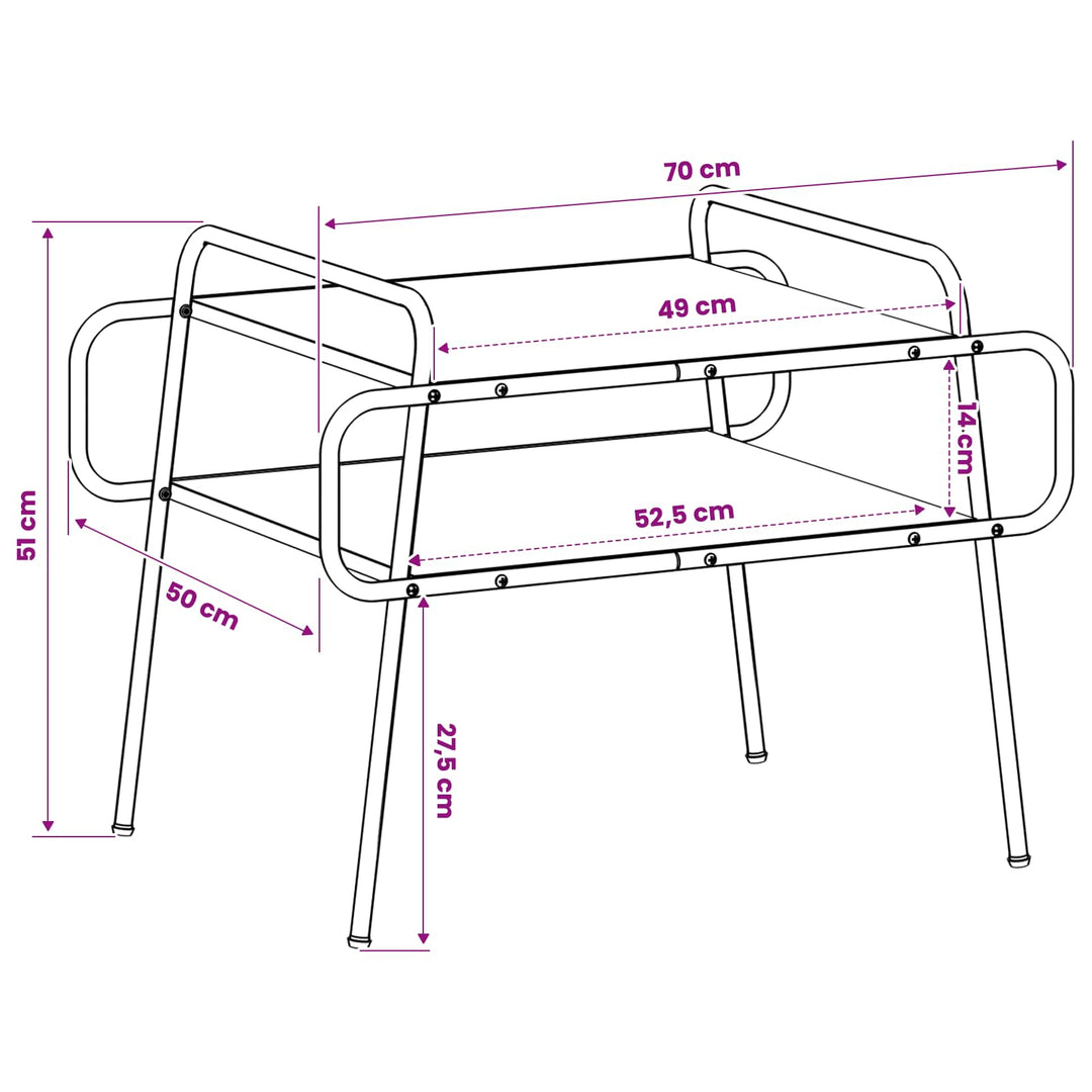 Sofabord Sonoma-eg 70 x 50 x 51 cm Konstrueret træ