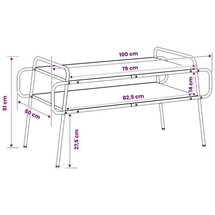 Sofabord Gammelt træ 100 x 50 x 51 cm Konstrueret træ