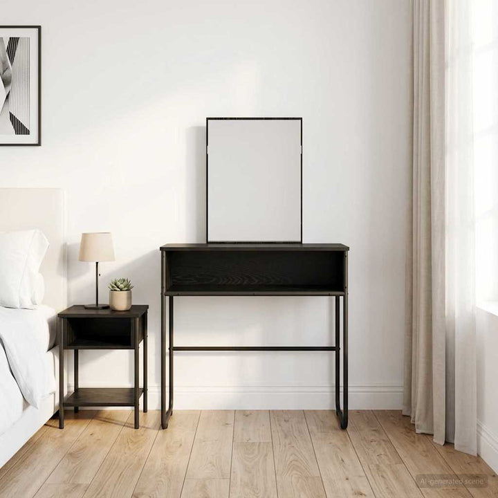 Klædeskab med hylde Sort eg 81 x 40 x 131 cm Konstrueret træ