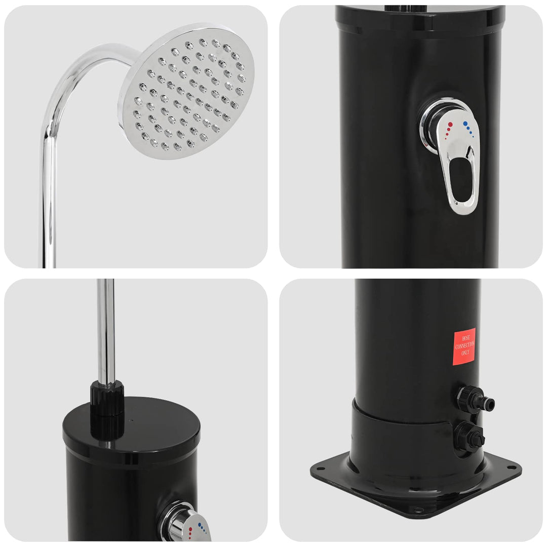 Solbruser med Brusehoved 20 l PVC, ABS, Zinklegering Sort
