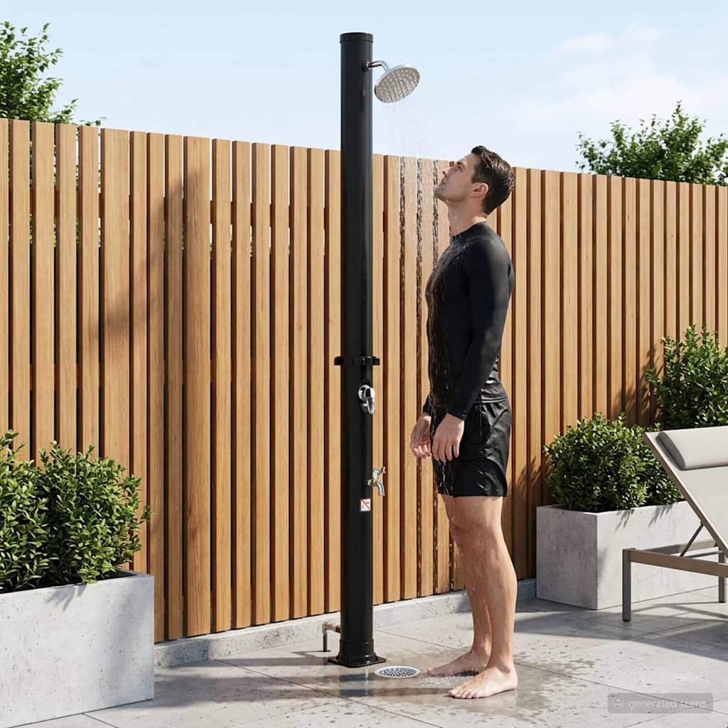 Solbruser med bruserhoved og vandhane 20 l Sort