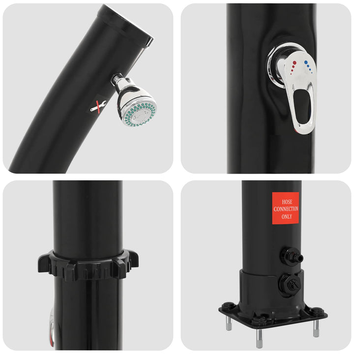 Solbruser med brusehoved 20 l PVC, ABS, Zinklegering Sort