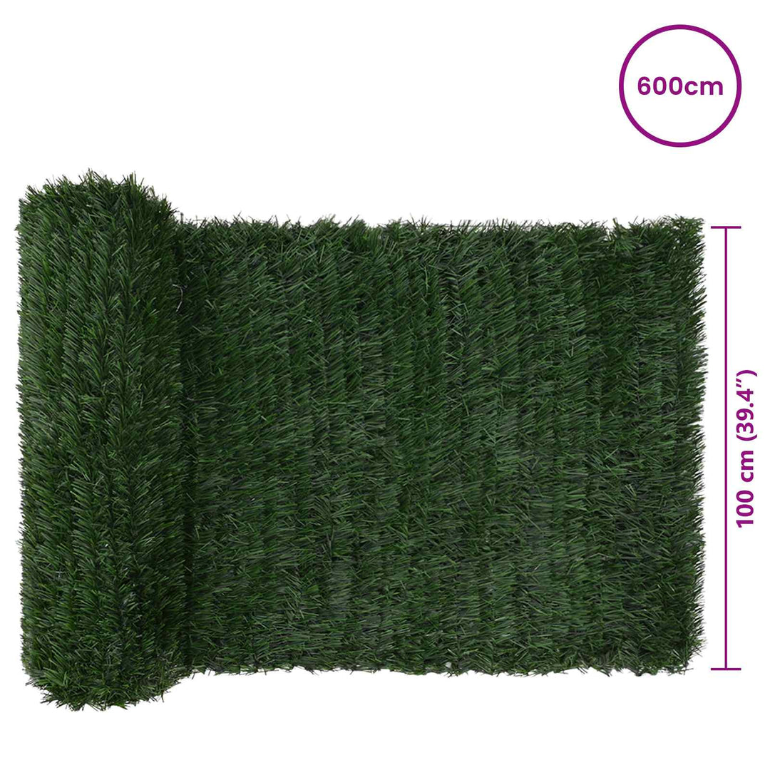 Kunstigt hegn Mørkegrøn 1 x 6 m PVC og Stål
