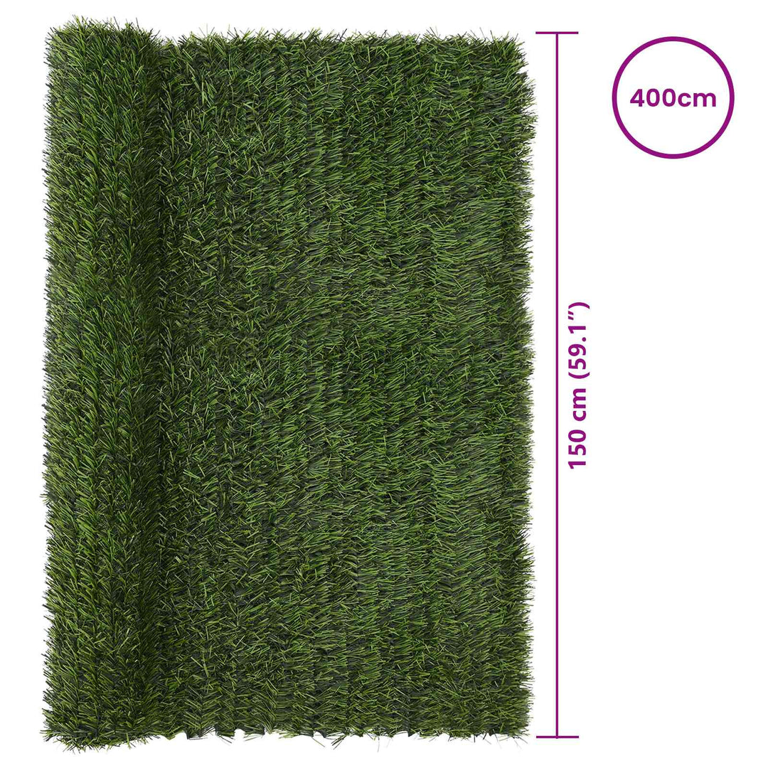 Kunstigt hegn Lys grøn 1,5 x 4 m PVC og Stål