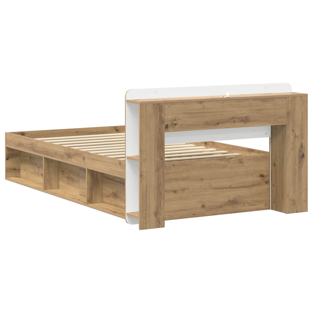 Sengestel med opbevaring Artisan-eg 75 x 190 cm Konstrueret træ