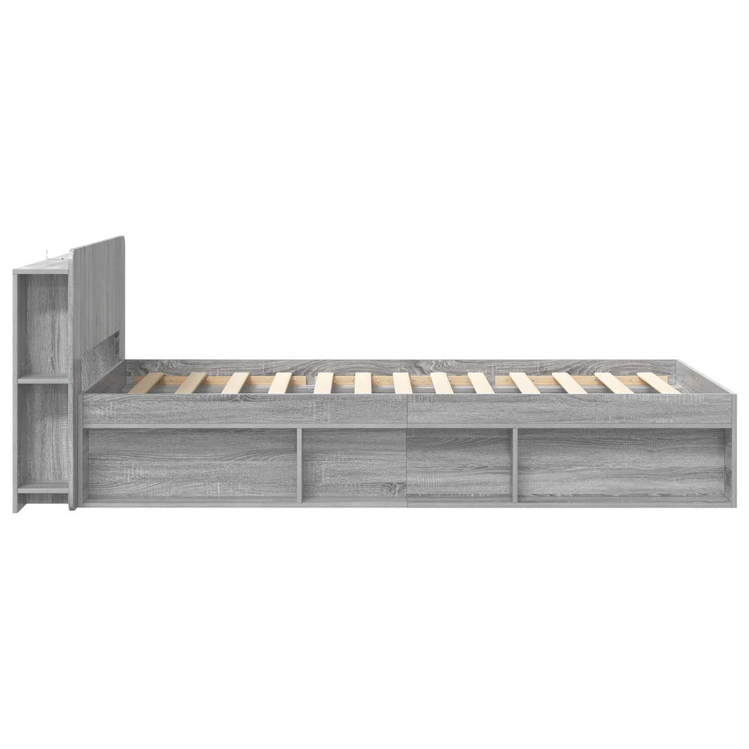 Sengestel med opbevaring Grå Sonoma 75 x 190 cm Konstrueret træ