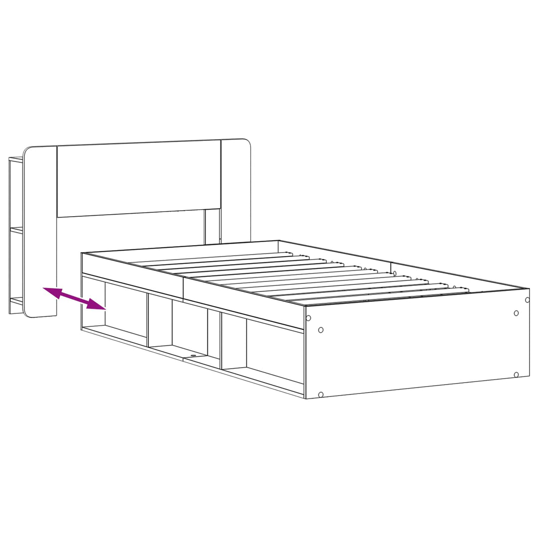 Sengestel med opbevaring Artisan-eg 80 x 200 cm Konstrueret træ