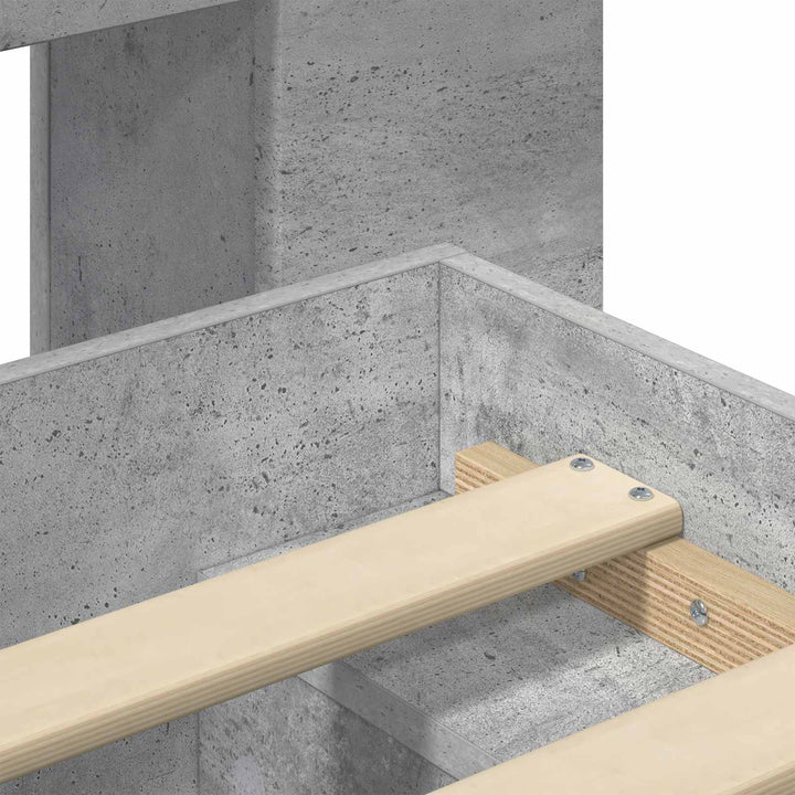 Sengestel med opbevaring Betongrå 80 x 200 cm Konstrueret træ